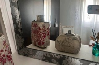 Espejo decorativo gris plata