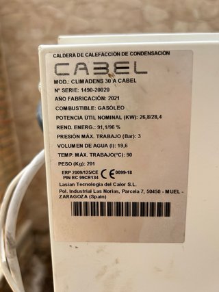 Caldaia a condensazione a gasolio CABEL 2021 + serbatoio