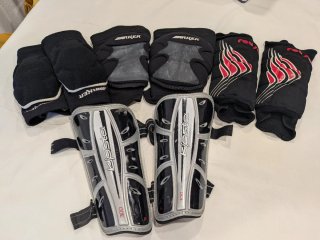 Kit deportivo: espinilleras, rodilleras y coderas