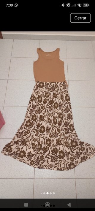 Conjunto Top y Falda Larga Estampada