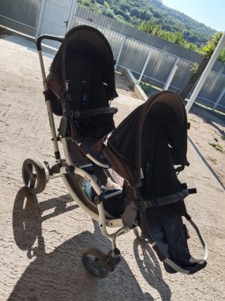 Carrito Gemelar Doble Negro