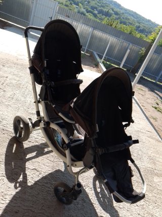 Carrito Gemelar Doble Negro