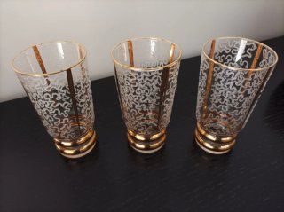 Jarra Mid Century y 3 vasos