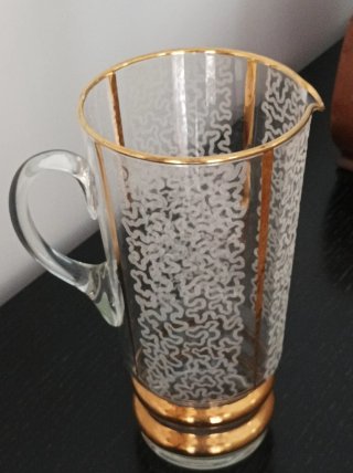 Jarra Mid Century y 3 vasos