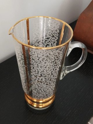 Jarra Mid Century y 3 vasos