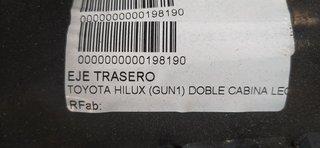 EJE TRASERO TOYOTA HILUX (GUN1) DOBLE CABINA LEGEND 4X4