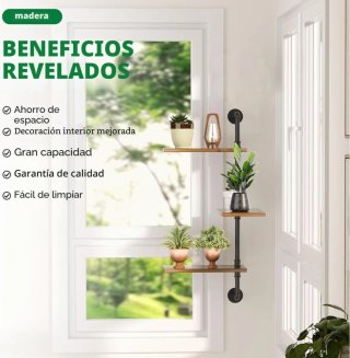 Estantería HEYOUTH 3 Niveles Metal/Madera