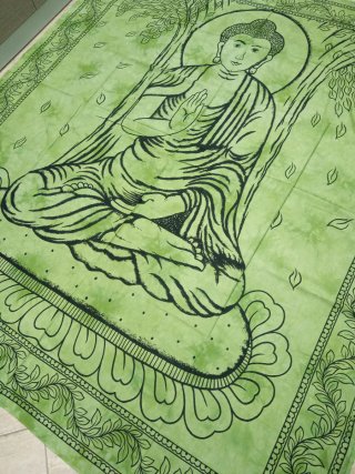 Telo Etnico Indiano Buddha Verde
