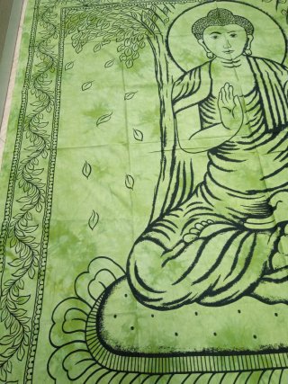 Telo Etnico Indiano Buddha Verde