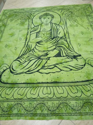 Telo Etnico Indiano Buddha Verde