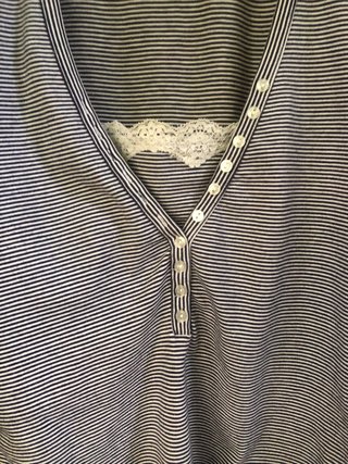 T-shirt Lineaemme righe bianche e blu