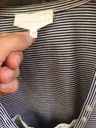 T-shirt Lineaemme righe bianche e blu