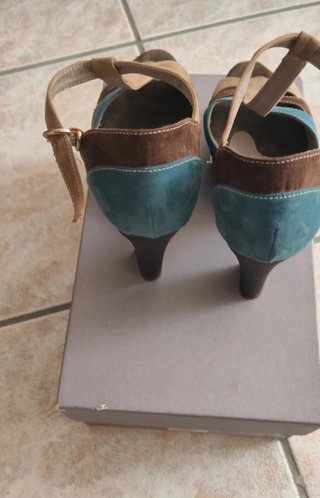 Sandali multicolore vera pelle scamosciata N.37