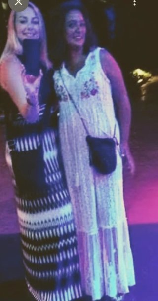 Vestido boho-chic largo tul