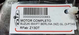 MOTOR COMPLETO SUZUKI SWIFT BERLINA (MZ) GL (3-PTAS.)