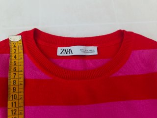 Jersey Zara Rayas Rojo y Rosa Talla M