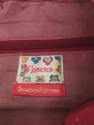 Bolso Flamenco Rojo y Rosa Bordado
