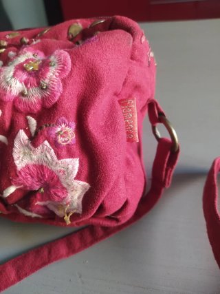 Bolso Flamenco Rojo y Rosa Bordado