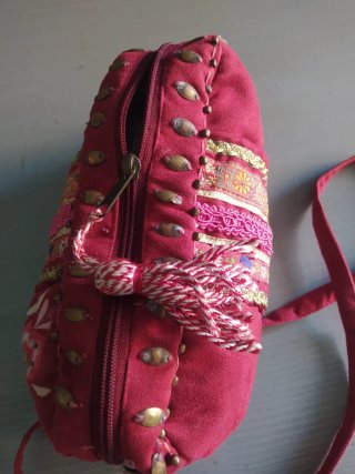 Bolso Flamenco Rojo y Rosa Bordado