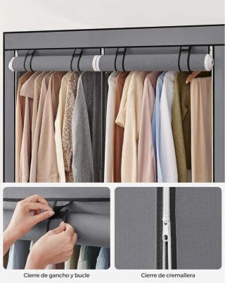 Armario Portátil SONGMICS Gris