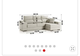 Sofá Chaise Longue 4 Plazas Gris Claro