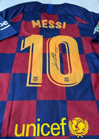Maglietta FC Barcelona Messi autografata firmata