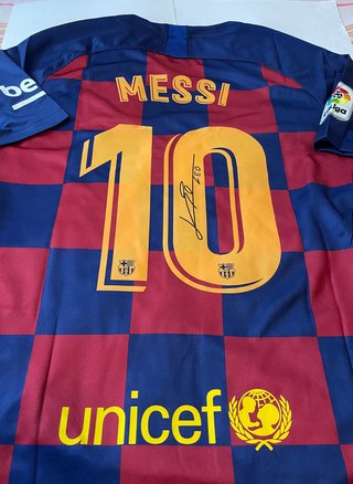 Maglietta FC Barcelona Messi autografata firmata