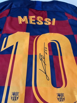 Maglietta FC Barcelona Messi autografata firmata