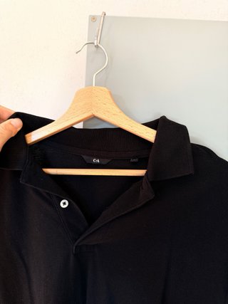 Polo C&A Uomo Nero Cotone Nuova