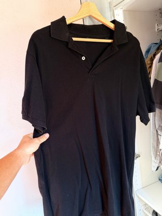 Polo C&A Uomo Nero Cotone Nuova