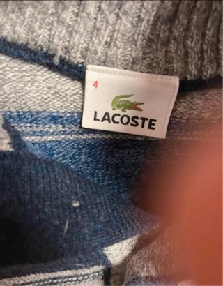 Jersey Lacoste Rayas Azul y Gris
