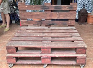 Sillón Palets con Ruedas y Cojines