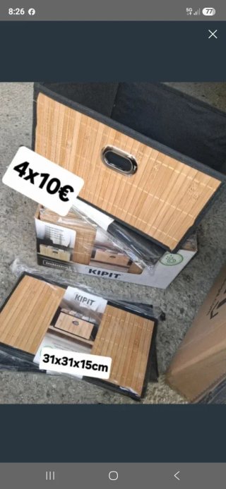Cajas organizadoras bambú 4x10€