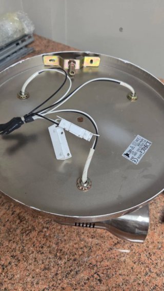 Lámpara Techo 3 Focos Acero Inoxidable y blancas