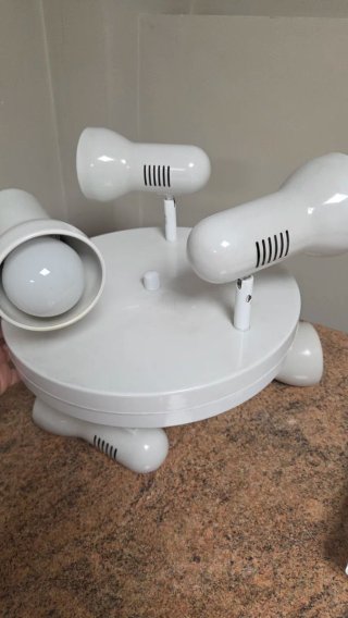 Lámpara Techo 3 Focos Acero Inoxidable y blancas