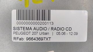 SISTEMA AUDIO / RADIO CD PEUGEOT 207 Urban