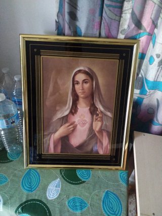 Cuadro Virgen Sagrado Corazón Dorado