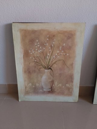 Set 2 Cuadros Florales 40x50cm Madera