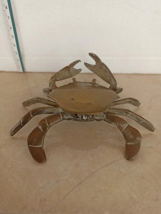 Cenicero Cangrejo Jaiba en Bronce Antiguo vintage