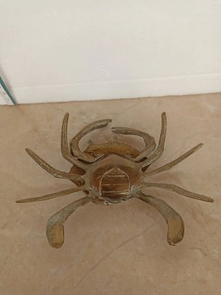 Cenicero Cangrejo Jaiba en Bronce Antiguo vintage