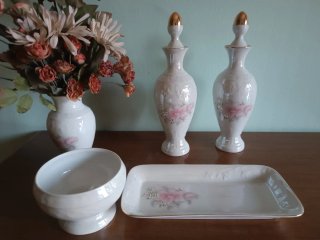 Juego de tocador porcelana floral