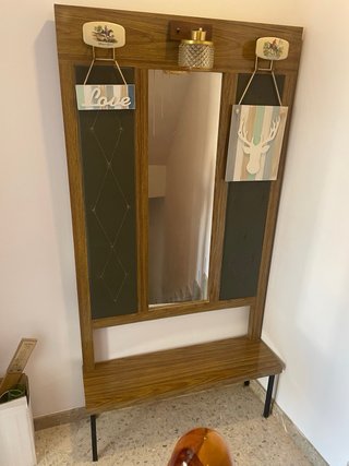 Recibidor Perchero Espejo Vintage Madera