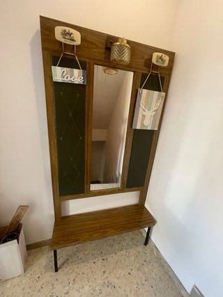 Recibidor Perchero Espejo Vintage Madera