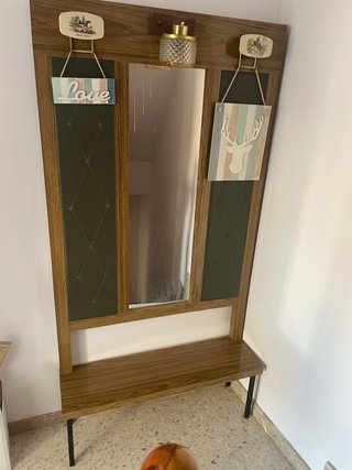 Recibidor Perchero Espejo Vintage Madera
