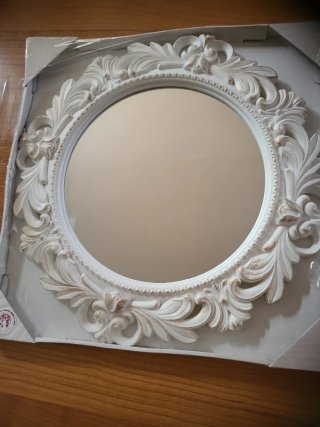 Espejo de Pared Redondo Blanco 51 x 51 x 2 cm