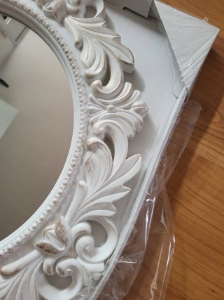 Espejo de Pared Redondo Blanco 51 x 51 x 2 cm