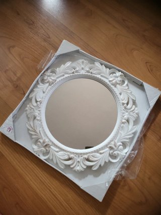 Espejo de Pared Redondo Blanco 51 x 51 x 2 cm