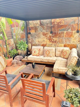 Sofá de jardín modular beige