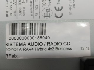 SISTEMA AUDIO / RADIO CD TOYOTA RAV4 HYBRID 4X4 BLACK EDITION
