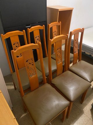Juego de 6 sillas de comedor de madera